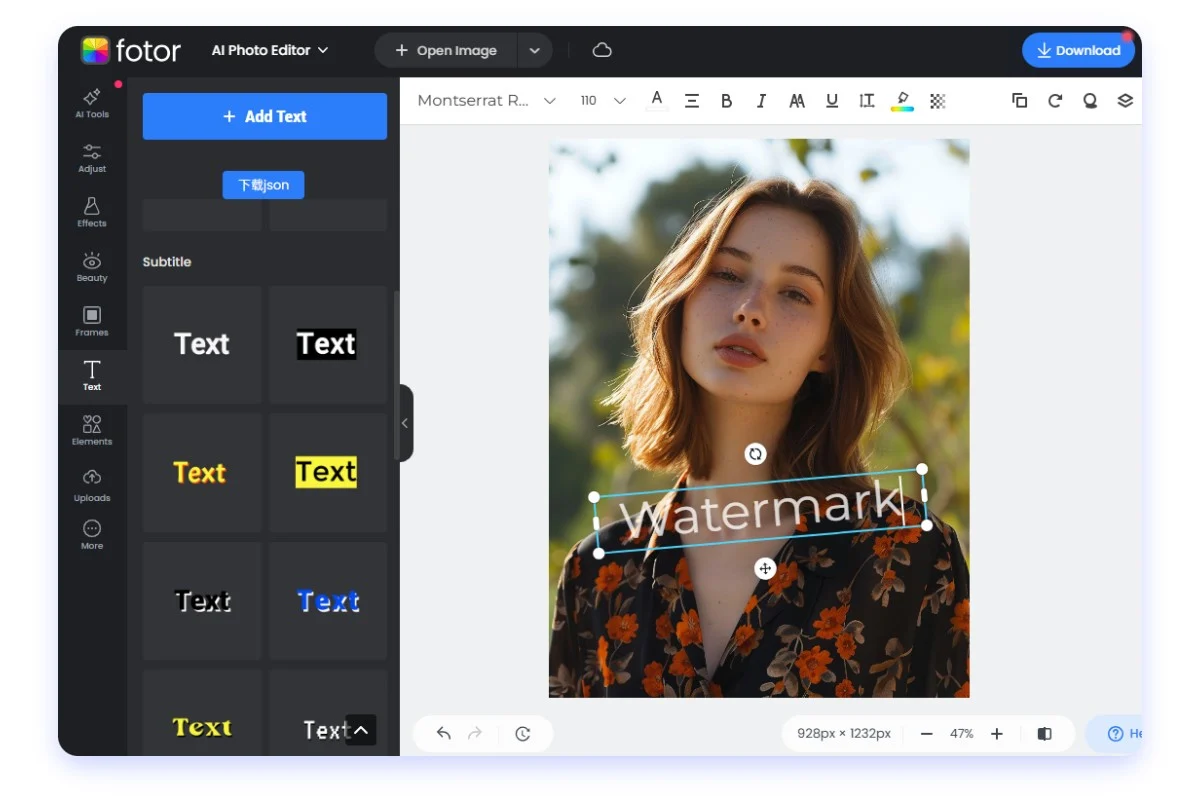 Online Image Watermark